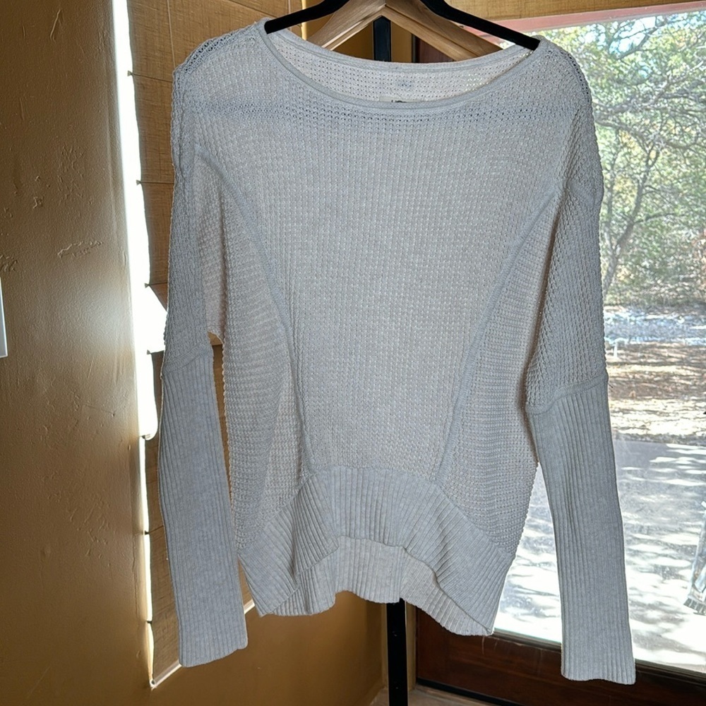 UGG Sophia Cream Knit Sweater Dropped Shoulder Ribbed Size Small